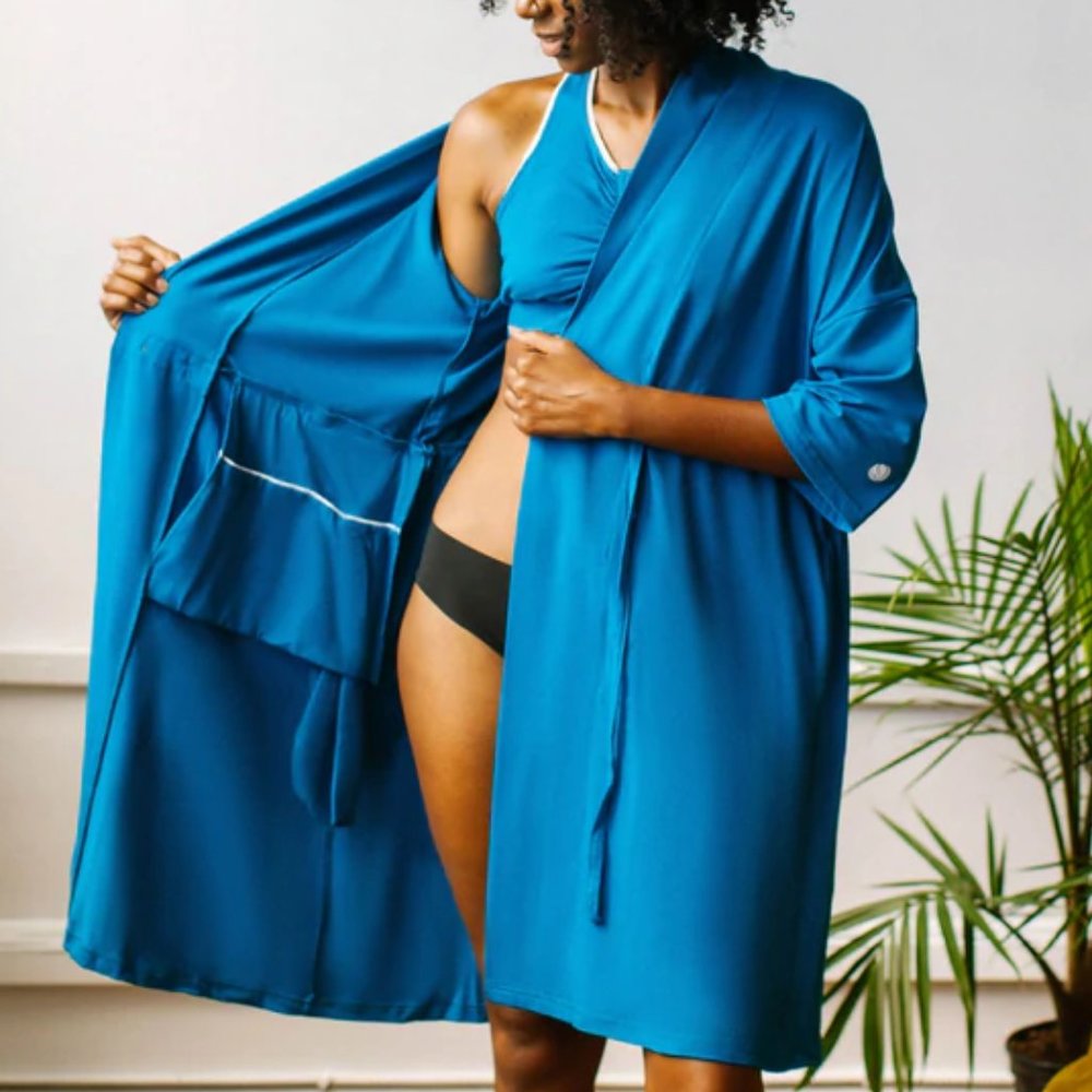 soft BROBE surgery recovery mastectomy robe multiple inner pockets sz M